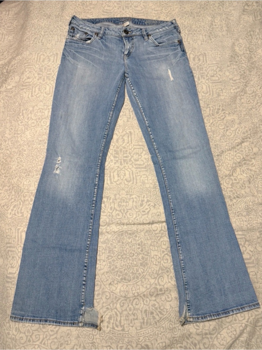 Vintage Silver Jeans W30 L33 Light Blue Low Rise Flared Women's Jeans